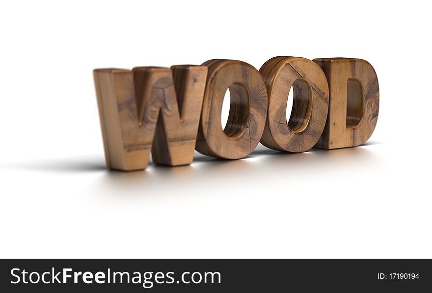 Wooden wood word