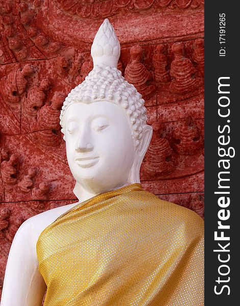 Image of white buddha in temple. Image of white buddha in temple