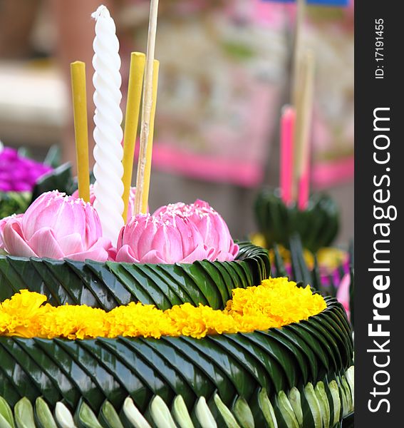 Banana leaves used for wrapping,festival of Thailand