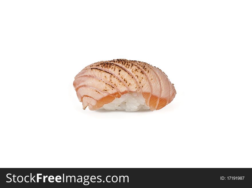 Salmon sushi-design element isolated on white background. Salmon sushi-design element isolated on white background