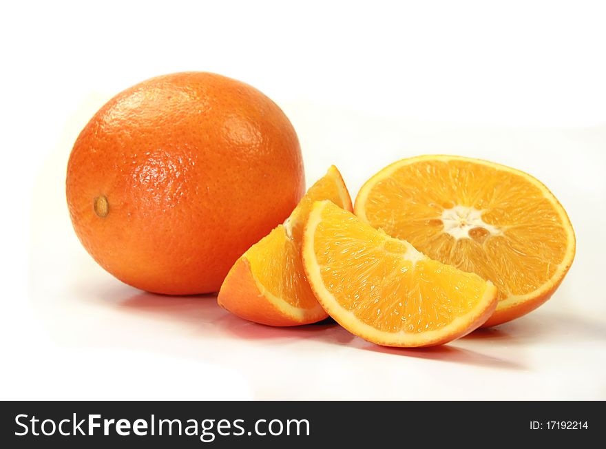 Studio photo of Oranges on white background. Studio photo of Oranges on white background