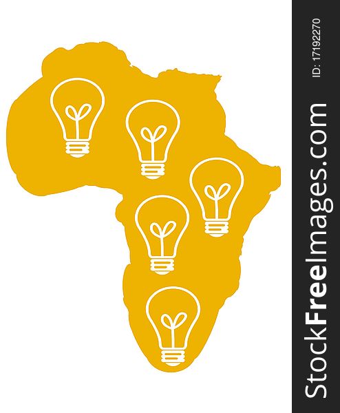 Map of Africa with electricity