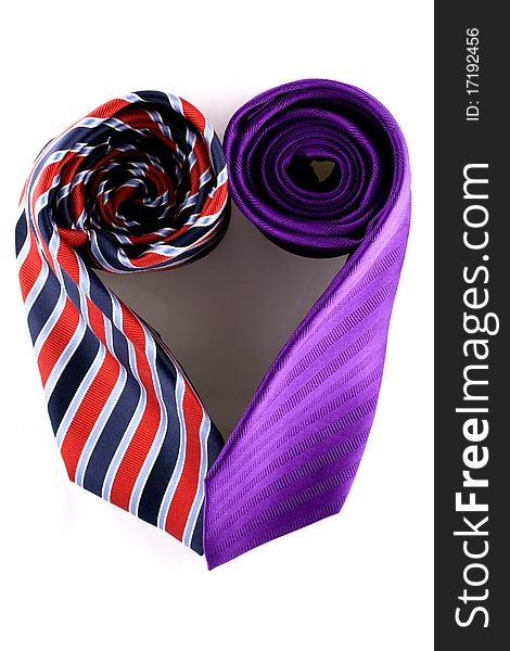 Two Neck Ties shaped to form a Heart. Two Neck Ties shaped to form a Heart.