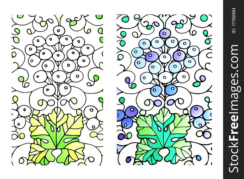 Design pattern of grape fruit. Design pattern of grape fruit