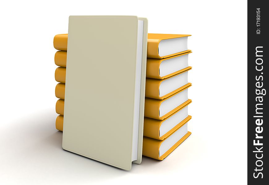 3d image Stack of Books. 3D Illustration