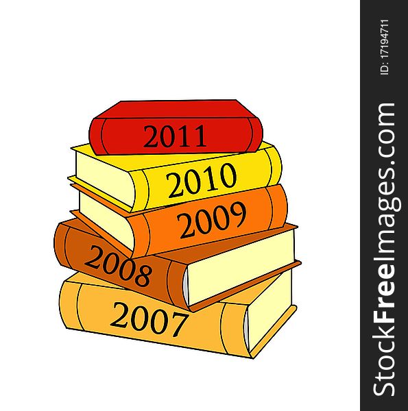 Stack book New Year illustration