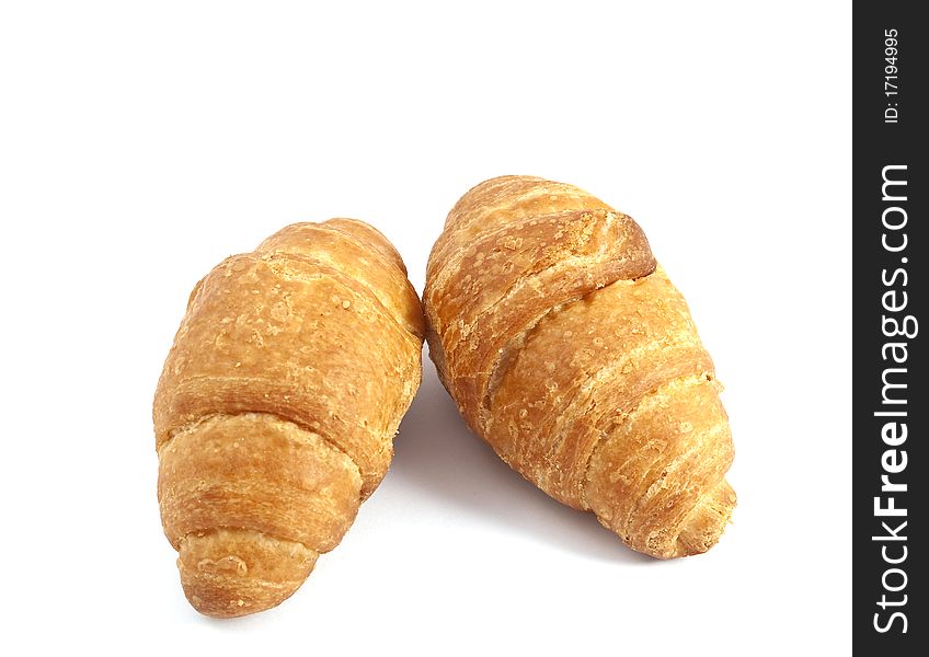 Croissants on a white background