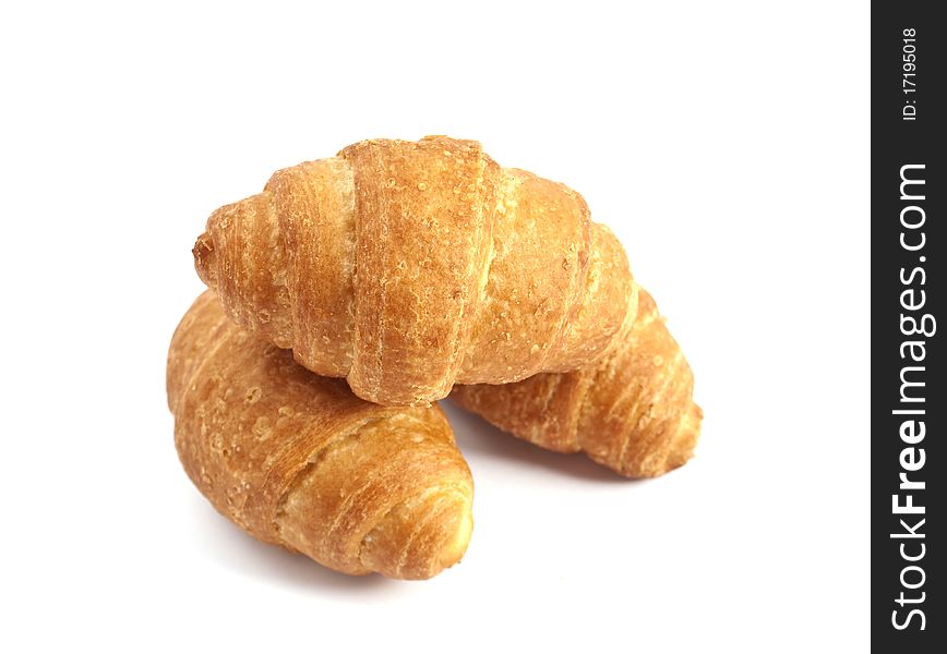 Croissants on a white background