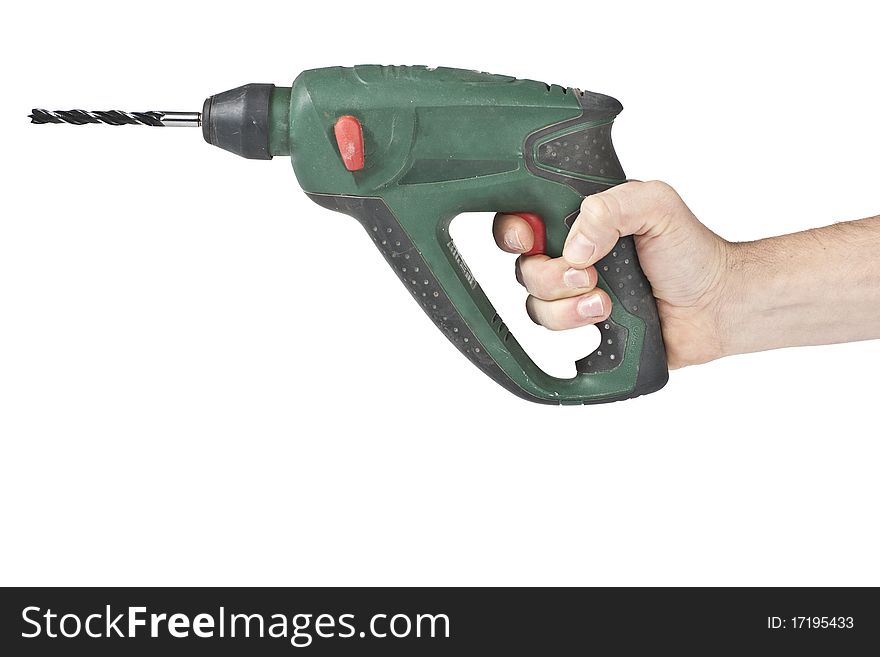 Drill held by human hand