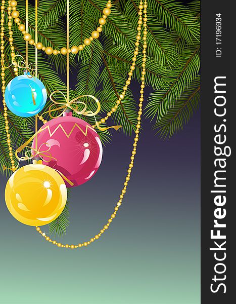 Christmas and New Year s background with ball