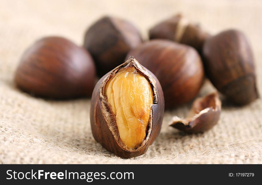 Delicious roasted chestnuts for Christmas snack