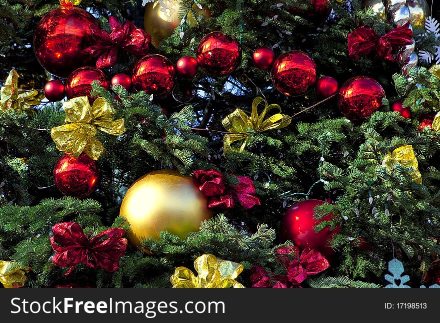 Christmas decorations on a tree