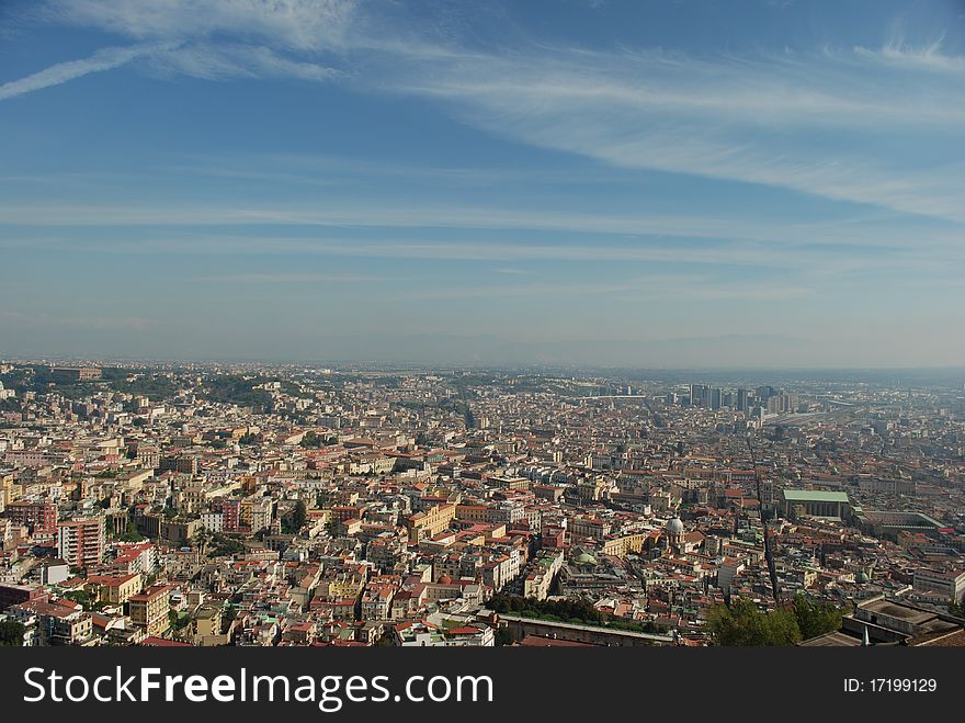 The huge city of Naples from the terrace of St. Martino