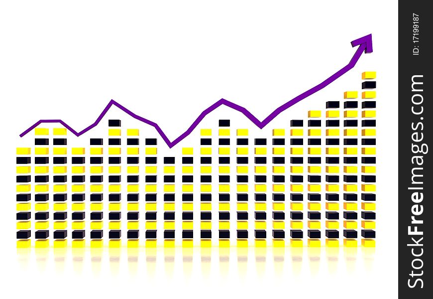 Schedule of yellow black boxes with purple arrow on the mirror surface