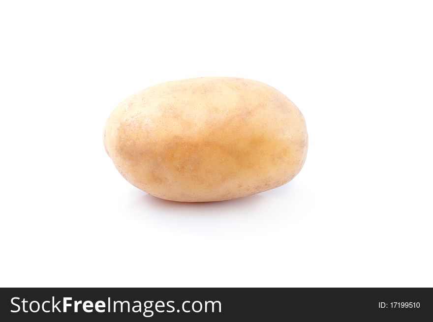 Raw potato isolated on white background