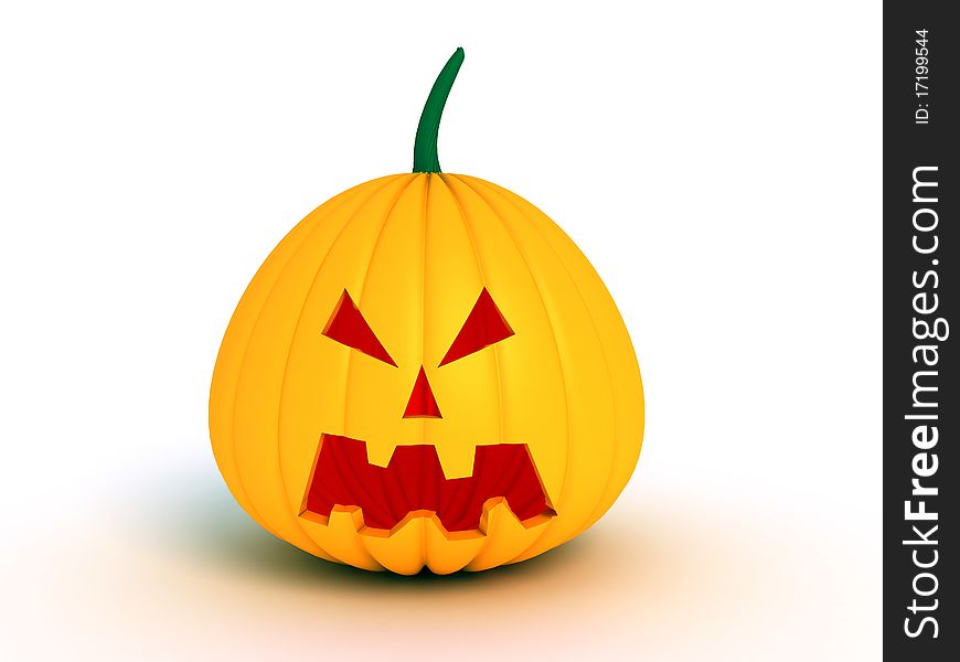 Pumpkin made of plastic and red mouth