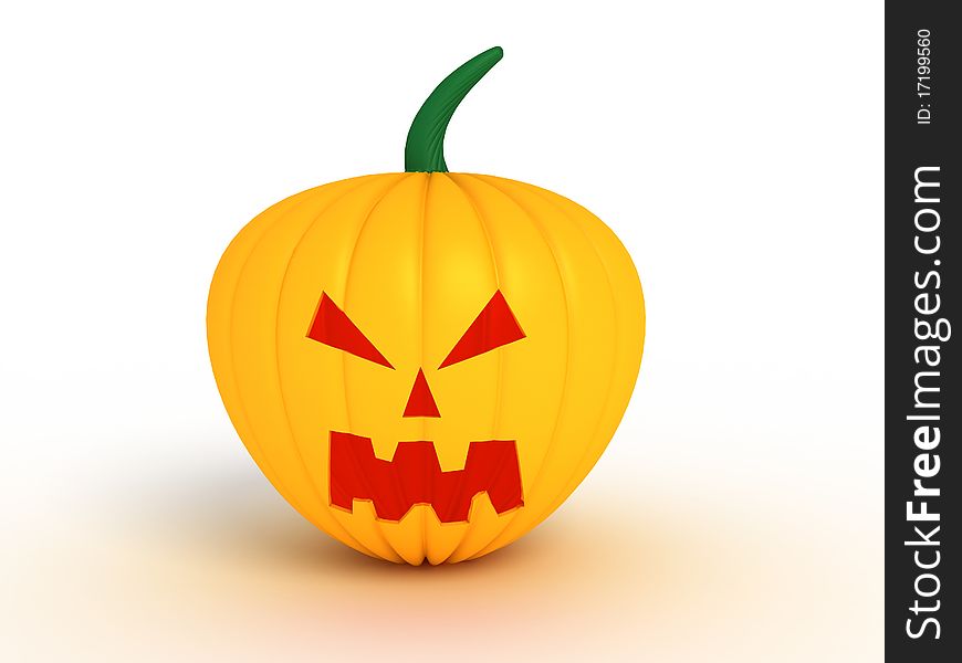 Pumpkin With A Large Head Made Of Plastic