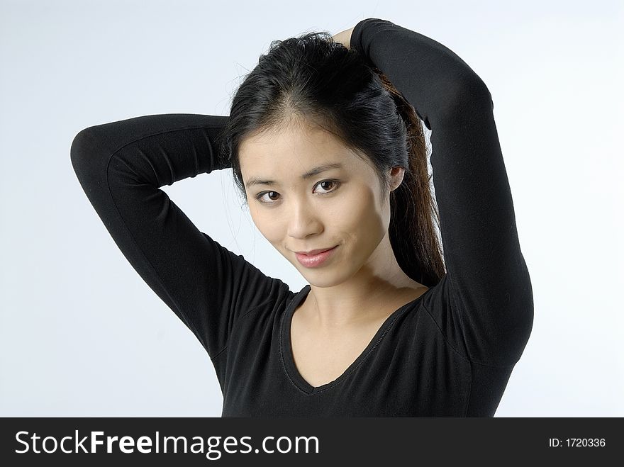 Studio portrait of a asian girl. Studio portrait of a asian girl