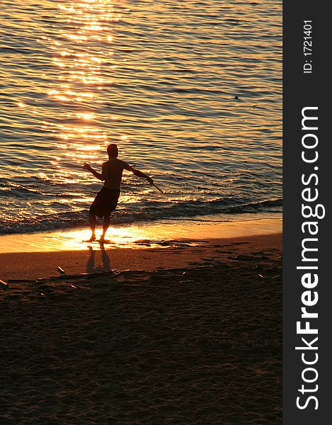 Racket Ball At Sunset