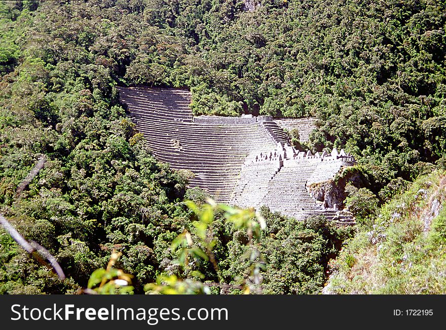 Winaywayna, an outpost of the inca citadel of machhu pichu, peru. Winaywayna, an outpost of the inca citadel of machhu pichu, peru