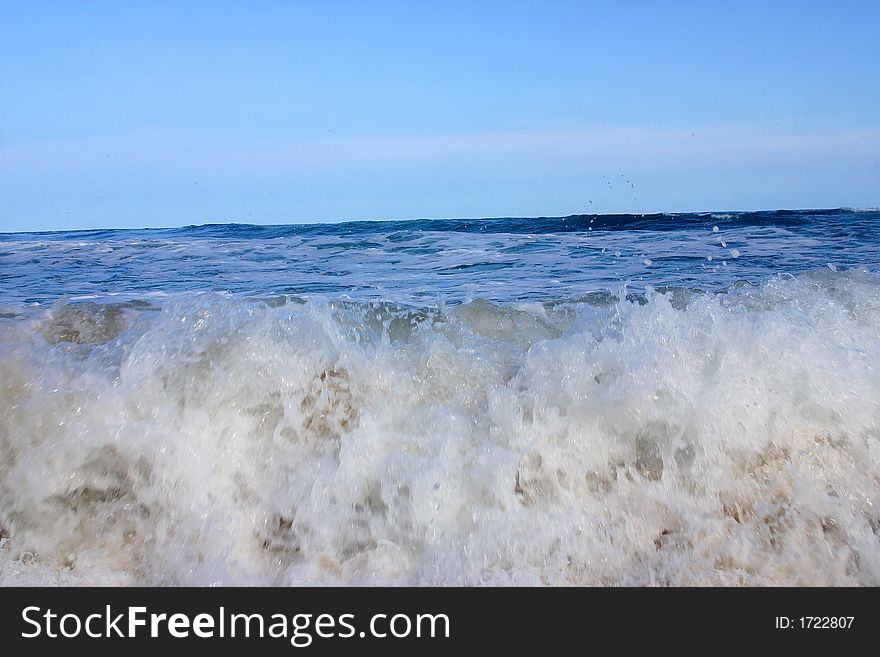 Partial view of a wave  in the bay of San Agustinillo in the southern state of Oaxaca in  Mexico, Latin America. Partial view of a wave  in the bay of San Agustinillo in the southern state of Oaxaca in  Mexico, Latin America