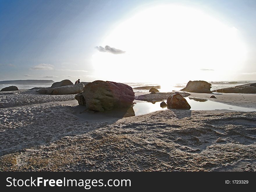 Quie Time on rocks at the end of the day. Quie Time on rocks at the end of the day