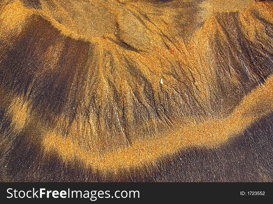 Texture of the sand at the beach of san Agustinillo