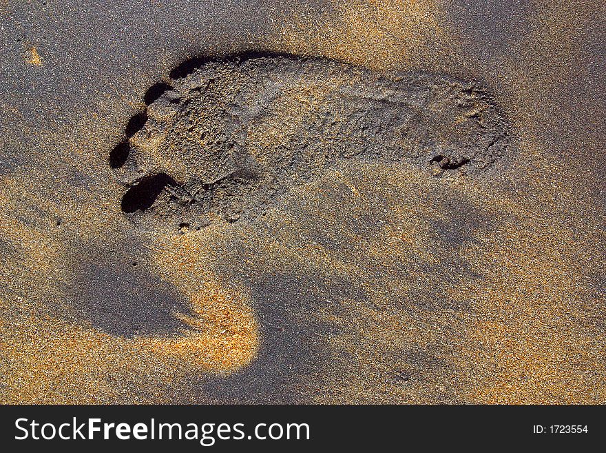 Footprint at the beach of San Agustinillo