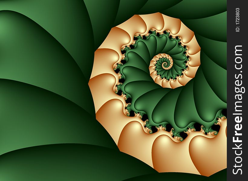 Abstract fractal image of an organic spiral