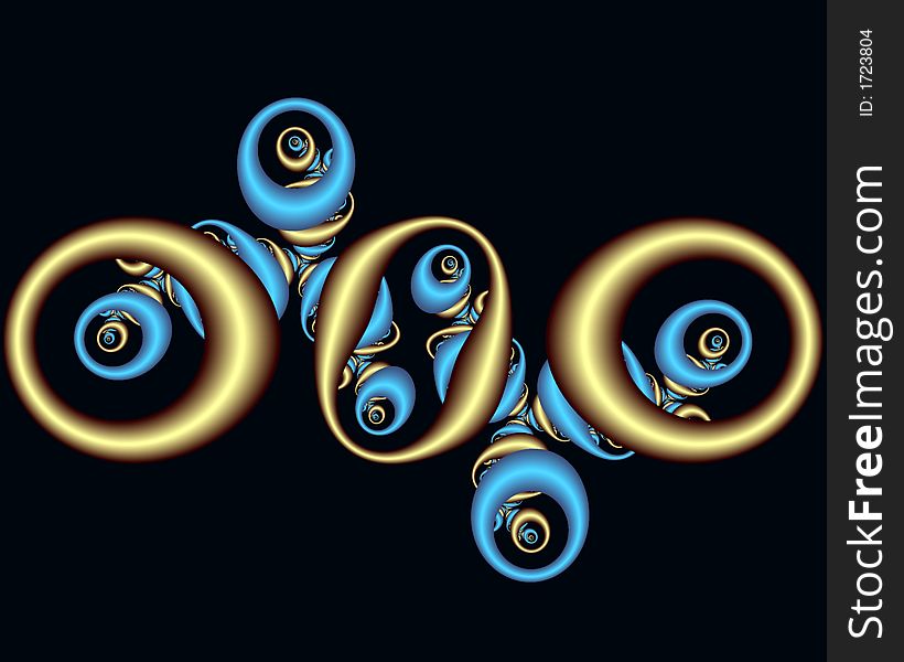 Abstract fractal image or ornately twists circles. Abstract fractal image or ornately twists circles