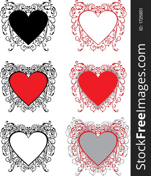 Valentine background, hearts, vector illustration