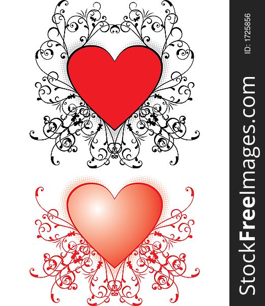 Valentine Background, Hearts, Vector
