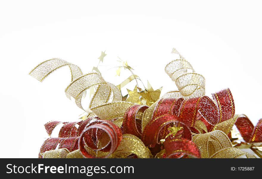 Pretty curly ribbon consisting of various colors