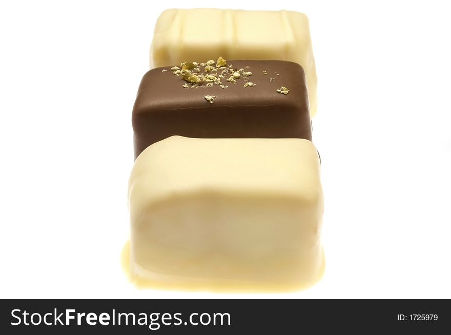 Chocolate candy isolated on the white background