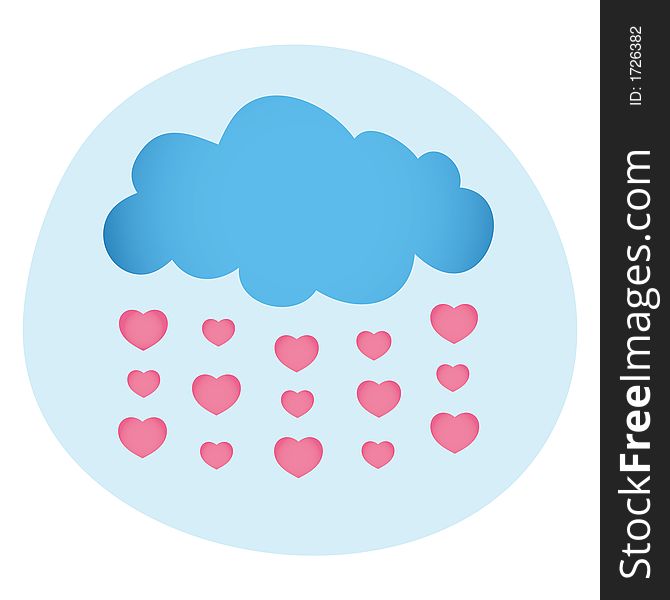 Valentines Day - Love Is In The Air - Its Raining Love Illustration