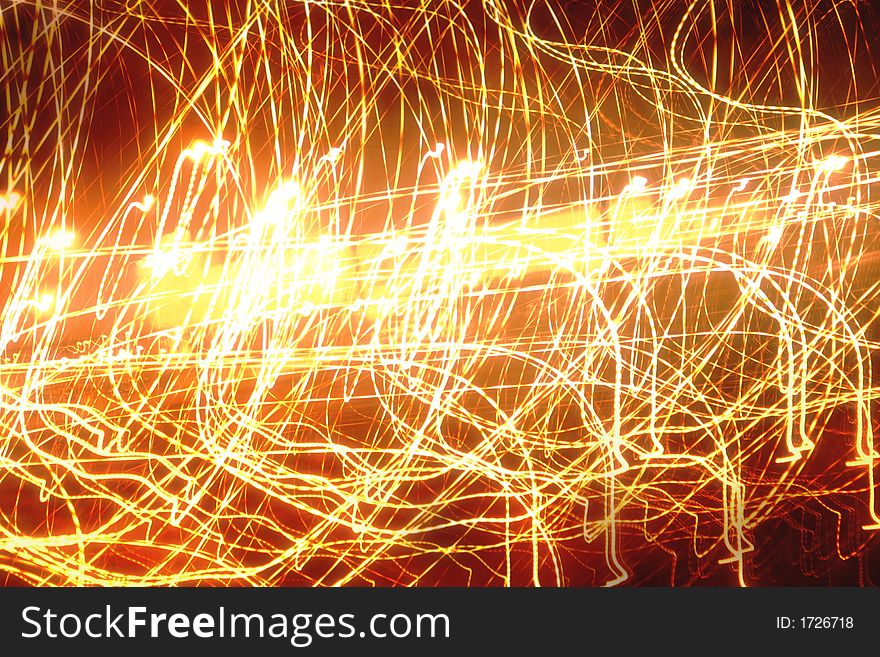 Lights streaking through long exposure. Lights streaking through long exposure