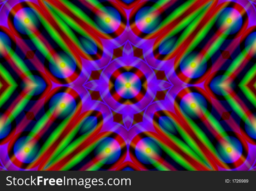 Bright digital background with abstract kaleidoscope and lights. Bright digital background with abstract kaleidoscope and lights