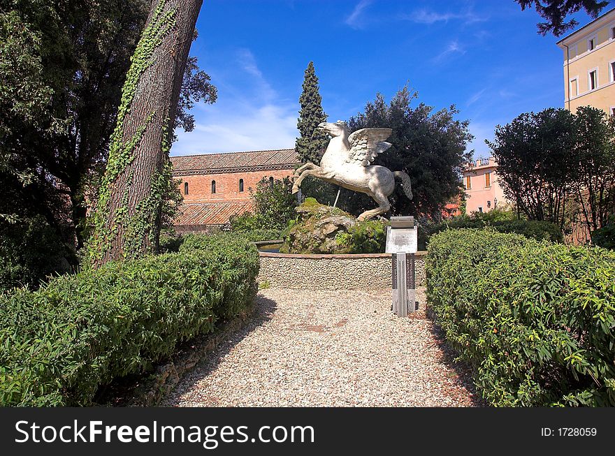 Pegasus of Villa d'Este in Tivoli. Pegasus of Villa d'Este in Tivoli