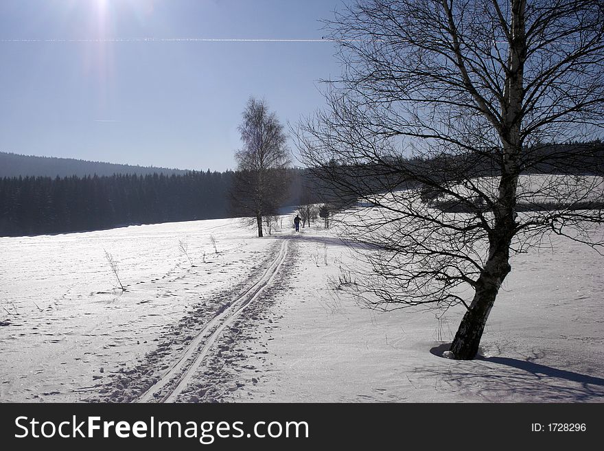 Skiing on the highland