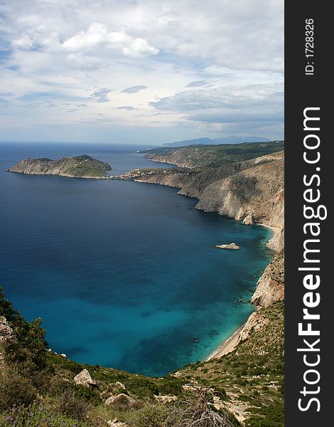 Turquoise bay on the greek island Kefalonia