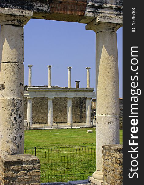 Roman columns at Pompeii. Italy. Roman columns at Pompeii. Italy.