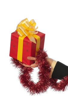 Gift With Yellow Bow Royalty Free Stock Photography Gift With Yellow Bow Royalty Free Stock Photography