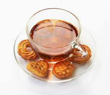 Cup Of Hot Tea With Cookies Royalty Free Stock Photography Cup Of Hot Tea With Cookies Royalty Free Stock Photography