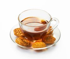 Cup Of Hot Tea With Cookies Stock Photos Cup Of Hot Tea With Cookies Stock Photos