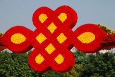 Symbol Of Chinese Knot Made By Flowers Royalty Free Stock Photography