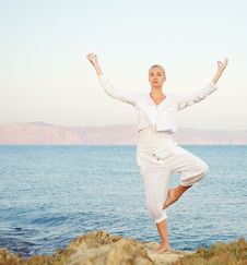Beautiful Young Woman Doing Yoga Exercise Royalty Free Stock Image