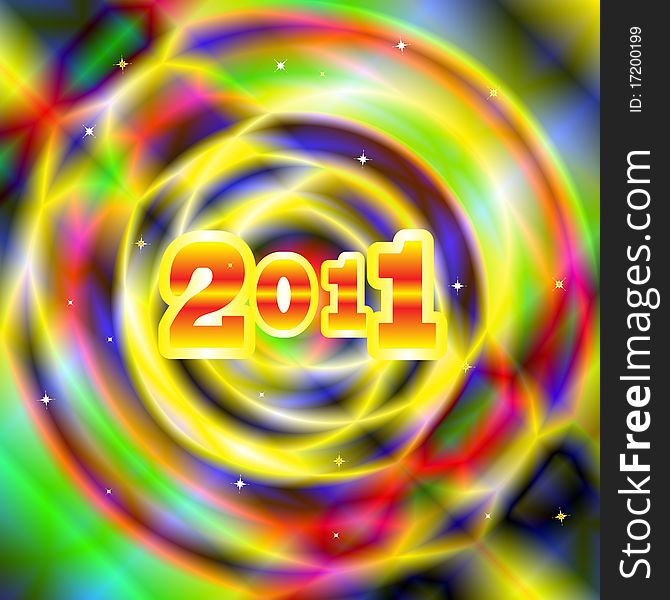 Bright colorful background to the New Year 2011. Vector illustration. eps10 . Bright colorful background to the New Year 2011. Vector illustration. eps10