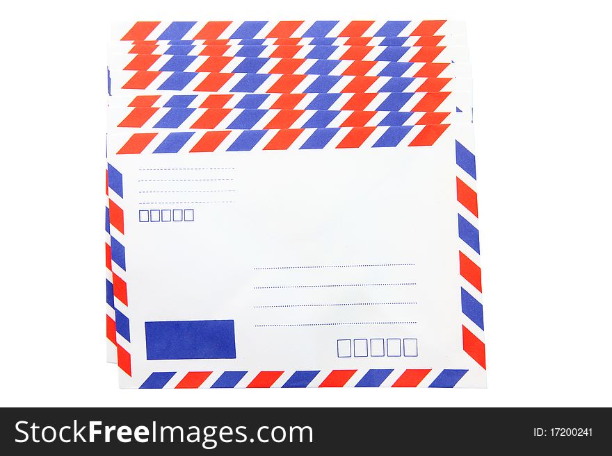 Heap Of Isolated Air Mail Envelope