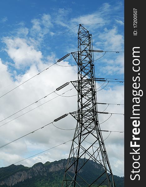 High voltage post in Rutchapapa dam