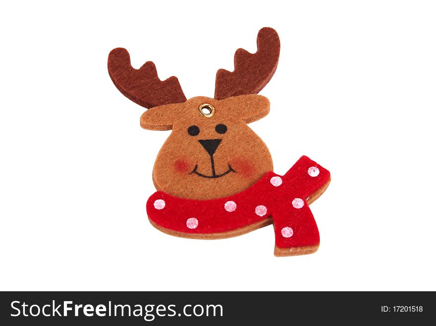 SEASONAL IMAGE a reindeer ornament isolated on white background